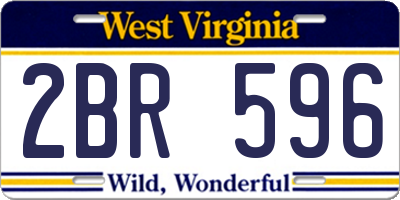 WV license plate 2BR596
