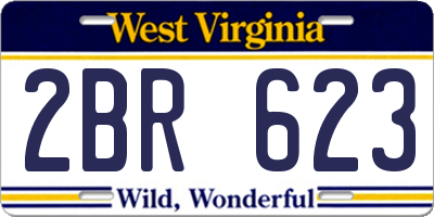 WV license plate 2BR623
