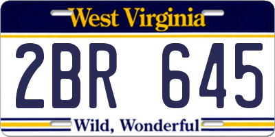 WV license plate 2BR645