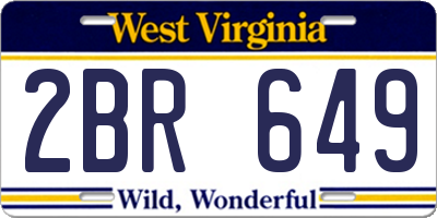 WV license plate 2BR649