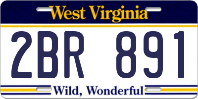 WV license plate 2BR891