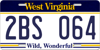 WV license plate 2BS064