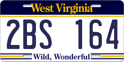 WV license plate 2BS164