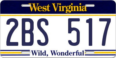 WV license plate 2BS517