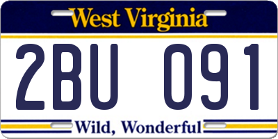 WV license plate 2BU091