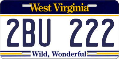 WV license plate 2BU222