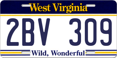 WV license plate 2BV309