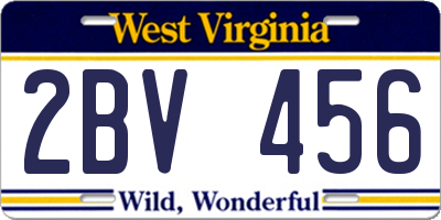 WV license plate 2BV456