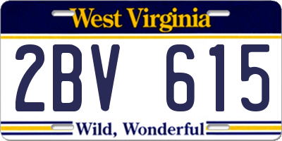WV license plate 2BV615