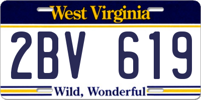 WV license plate 2BV619