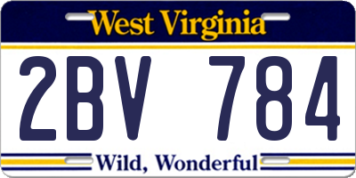 WV license plate 2BV784