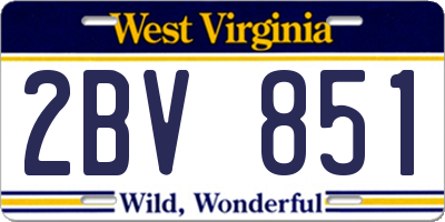WV license plate 2BV851