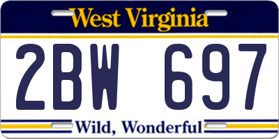WV license plate 2BW697