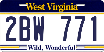 WV license plate 2BW771