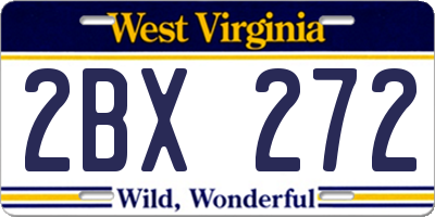 WV license plate 2BX272