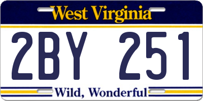 WV license plate 2BY251