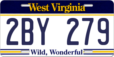 WV license plate 2BY279
