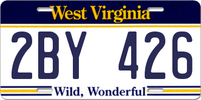 WV license plate 2BY426