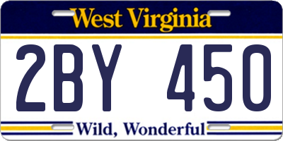 WV license plate 2BY450