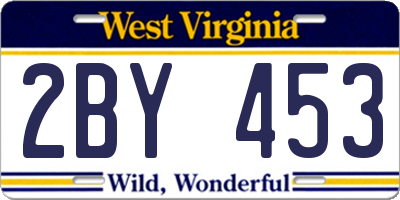 WV license plate 2BY453