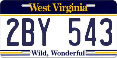 WV license plate 2BY543
