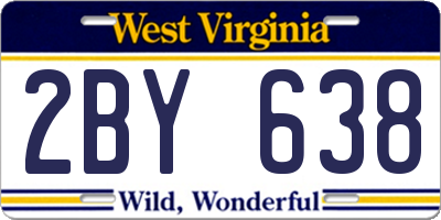 WV license plate 2BY638