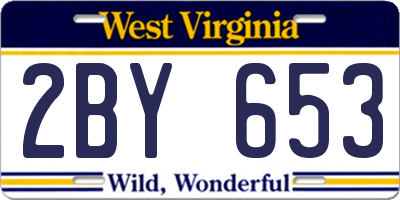 WV license plate 2BY653