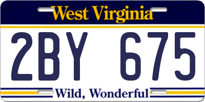WV license plate 2BY675