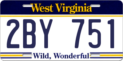 WV license plate 2BY751