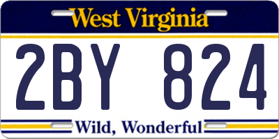 WV license plate 2BY824