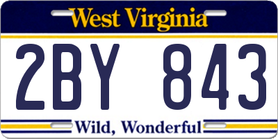 WV license plate 2BY843