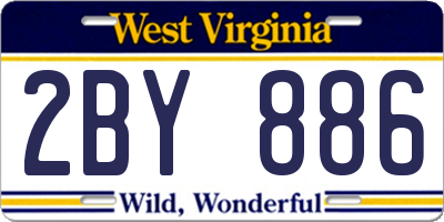 WV license plate 2BY886