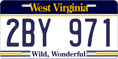 WV license plate 2BY971
