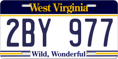 WV license plate 2BY977