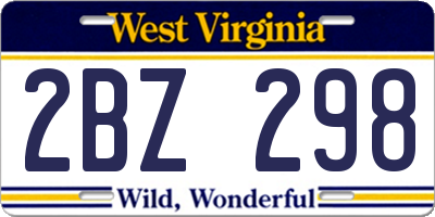 WV license plate 2BZ298