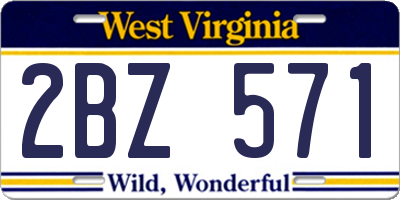 WV license plate 2BZ571