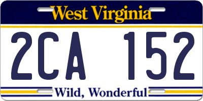 WV license plate 2CA152