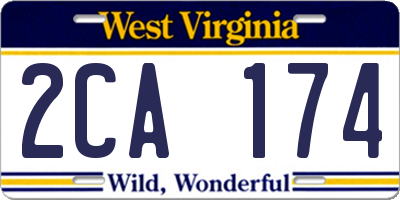 WV license plate 2CA174