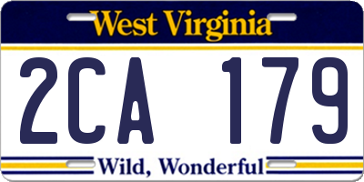 WV license plate 2CA179