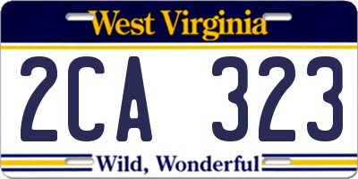 WV license plate 2CA323