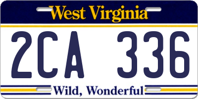 WV license plate 2CA336
