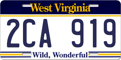 WV license plate 2CA919