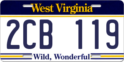 WV license plate 2CB119