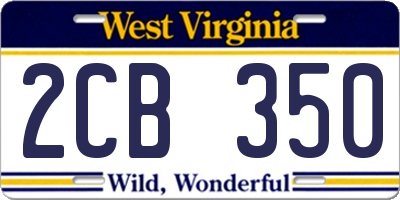 WV license plate 2CB350
