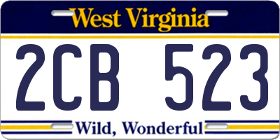 WV license plate 2CB523
