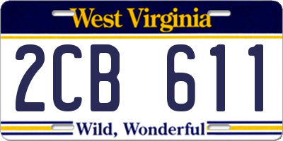 WV license plate 2CB611