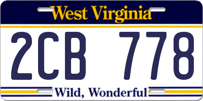 WV license plate 2CB778