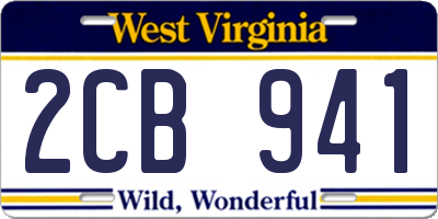 WV license plate 2CB941