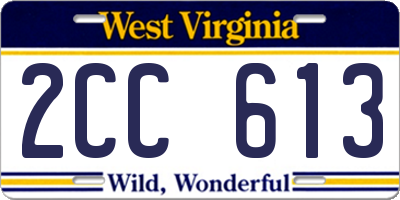 WV license plate 2CC613