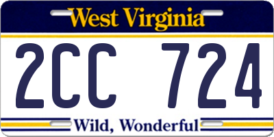 WV license plate 2CC724